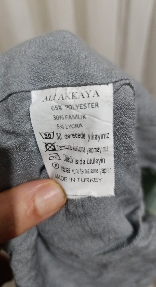 Gri Keten Midi Boy Düğmeli Bohem Elbise - Görsel 5