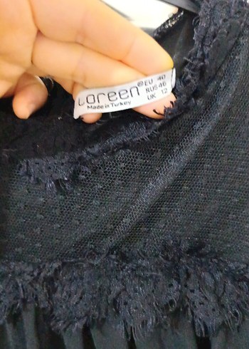 Uzun Kollu Siyah Fırfırlı Gotik Elbise - Görsel 5