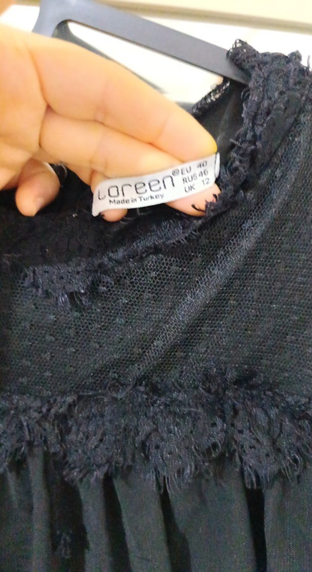 Uzun Kollu Siyah Fırfırlı Gotik Elbise - Görsel 5