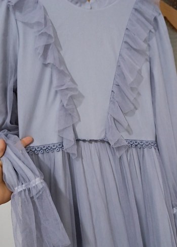 Uzun Kollu Nakışlı Bohem Elbise - Görsel 2