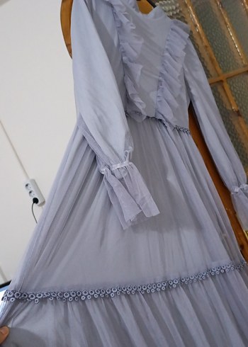 Uzun Kollu Nakışlı Bohem Elbise - Görsel 3