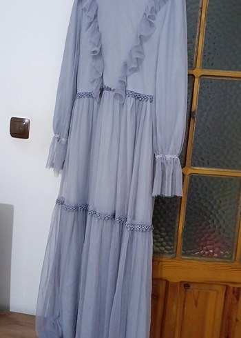 Uzun Kollu Nakışlı Bohem Elbise - Görsel 4