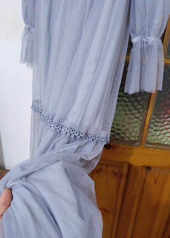 Uzun Kollu Nakışlı Bohem Elbise - Görsel 5