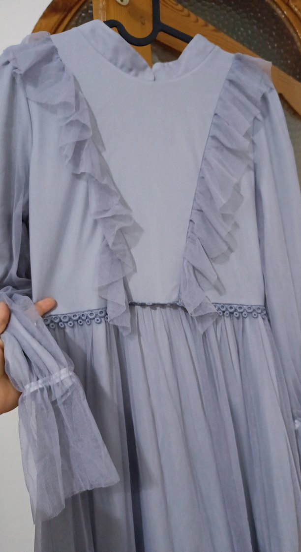 Uzun Kollu Nakışlı Bohem Elbise - Görsel 2