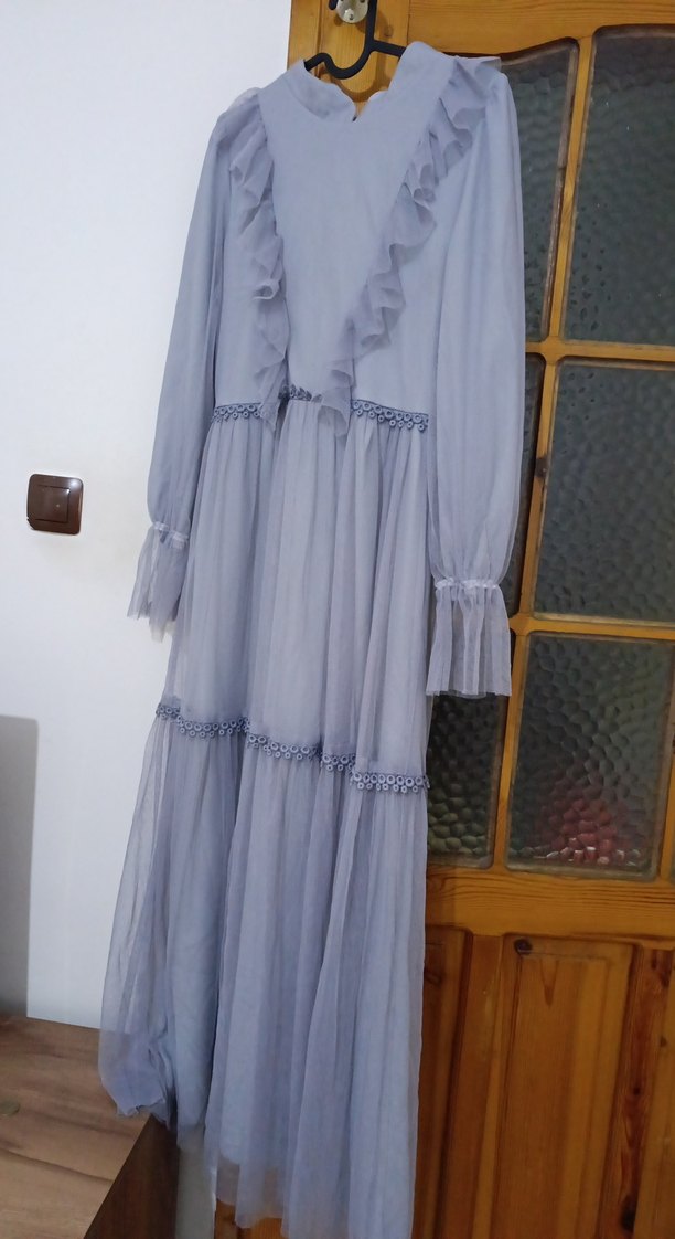 Uzun Kollu Nakışlı Bohem Elbise - Görsel 4