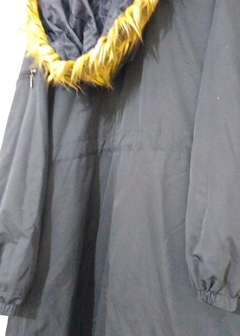 Uzun Mavi Kadın Ceket Düğmeli ve Rahat - Görsel 2