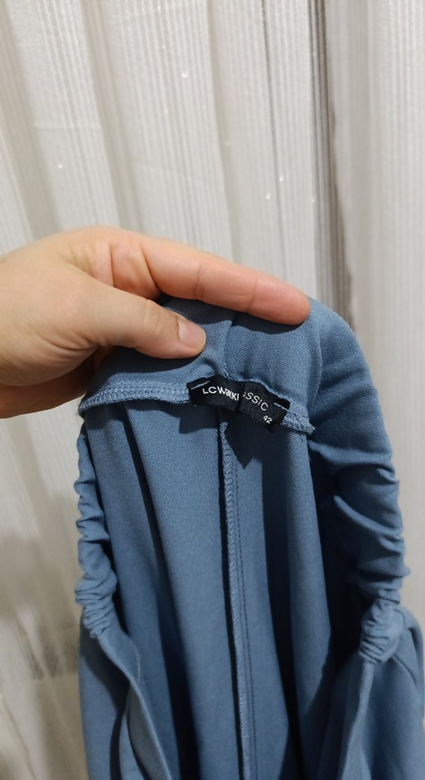 Kadın Mavi Midi Drapeli Etek - Görsel 3