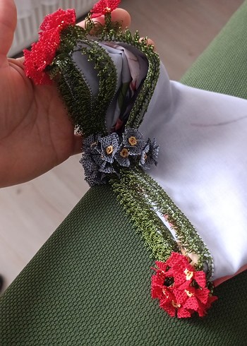 Reyyan iğne oyalı türban - Görsel 2