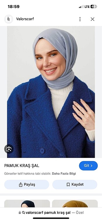Valorscarf gümüş gri pamuk kraş şal