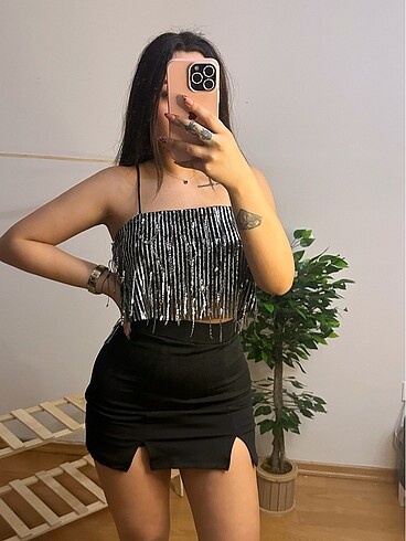 Zara Zara askılı pullu bluz
