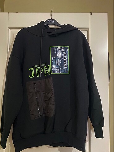 xl Beden Koton Baskılı Sihah Kapüşonlu Sweatshirt