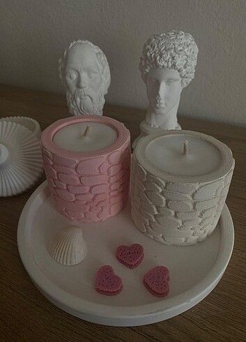 Şömine desenli soya wax mum 