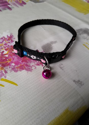 Renkli Pembe Kedi Tasması Çanlı - Görsel 2