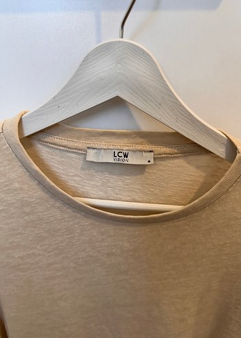 LC Waikiki Bej Keten Erkek Tişört Loose Fit