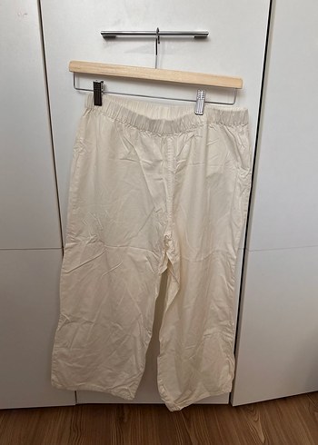 m Beden beyaz Renk Düğmeli Beyaz Keten Kadın pijama takımı
