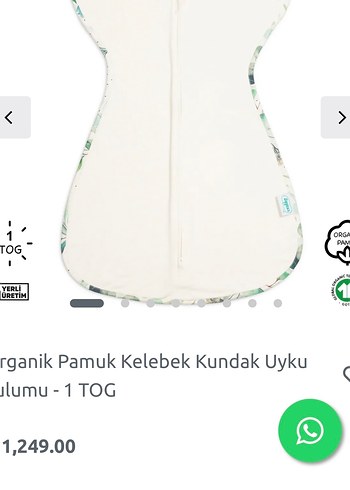 Gri Beyaz Bebek Uyku Tulumu - Görsel 2