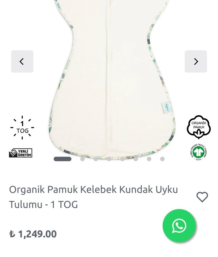 Gri Beyaz Bebek Uyku Tulumu - Görsel 2