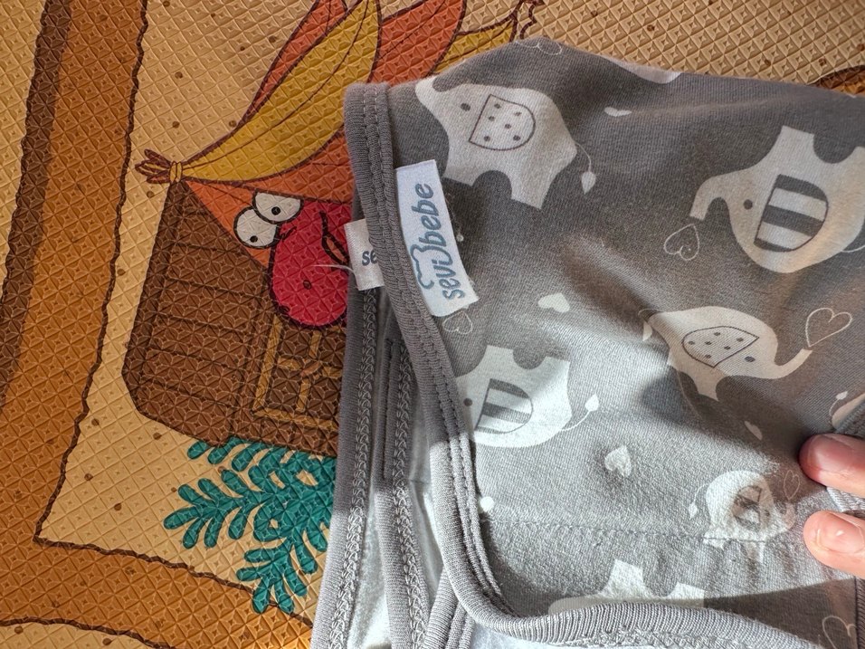 Gri Fil Desenli Bebek Kemer kundak - Görsel 2