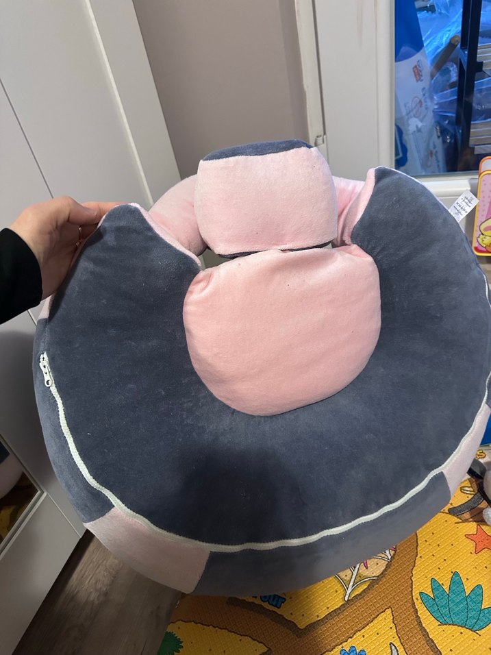 Gri ve Pembe bebek minderi - Görsel 2