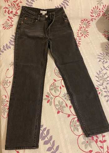 Kadın Mavi Bol Kesim Midi Denim Pantolon