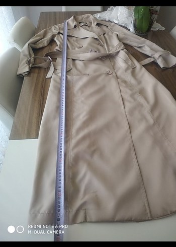 Zara Düğmeli Bej Uzun Kadın Trençkot