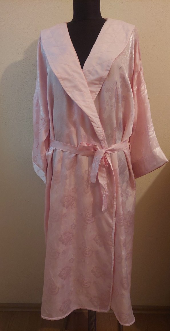 Pembe Uzun Kadın Vintage Sabahlık - Görsel 2