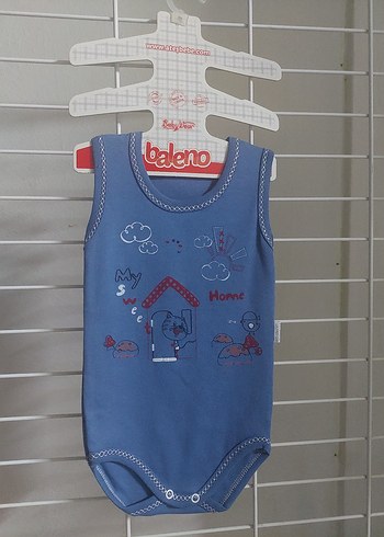 Mavi Erkek Bebek Kolsuz Body Velcro - Görsel 2