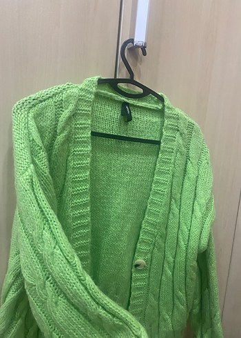 Yeşil Örgü Kadın Hırka - Görsel 6