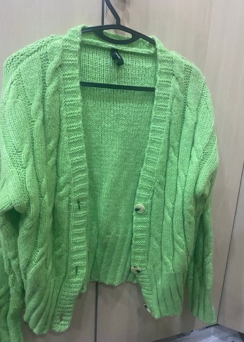 Yeşil Örgü Kadın Hırka - Görsel 5