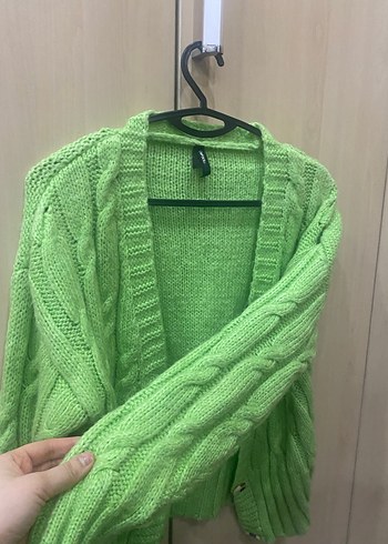 Yeşil Örgü Kadın Hırka - Görsel 2