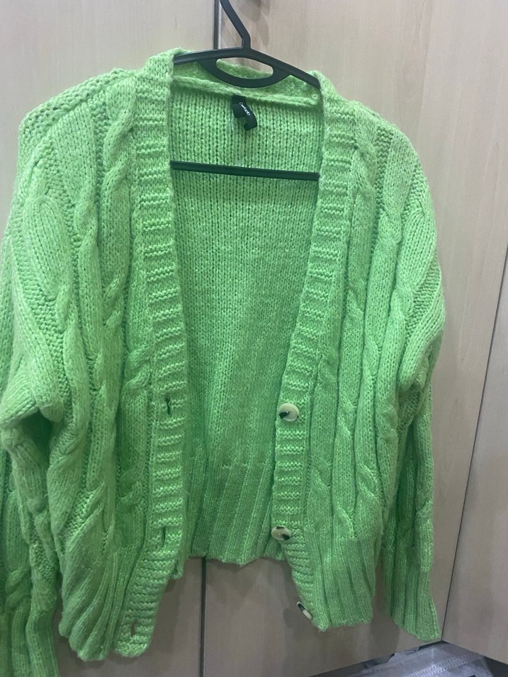 Yeşil Örgü Kadın Hırka - Görsel 5