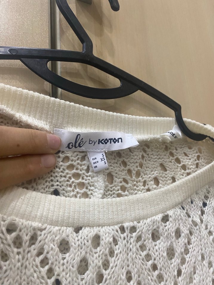 Bohem Tarz Beyaz Triko Kadın Kazak - Görsel 3