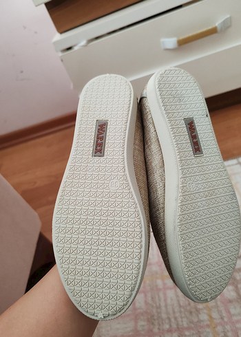 38 Beden Kadın Bej Keten Spor Ayakkabı