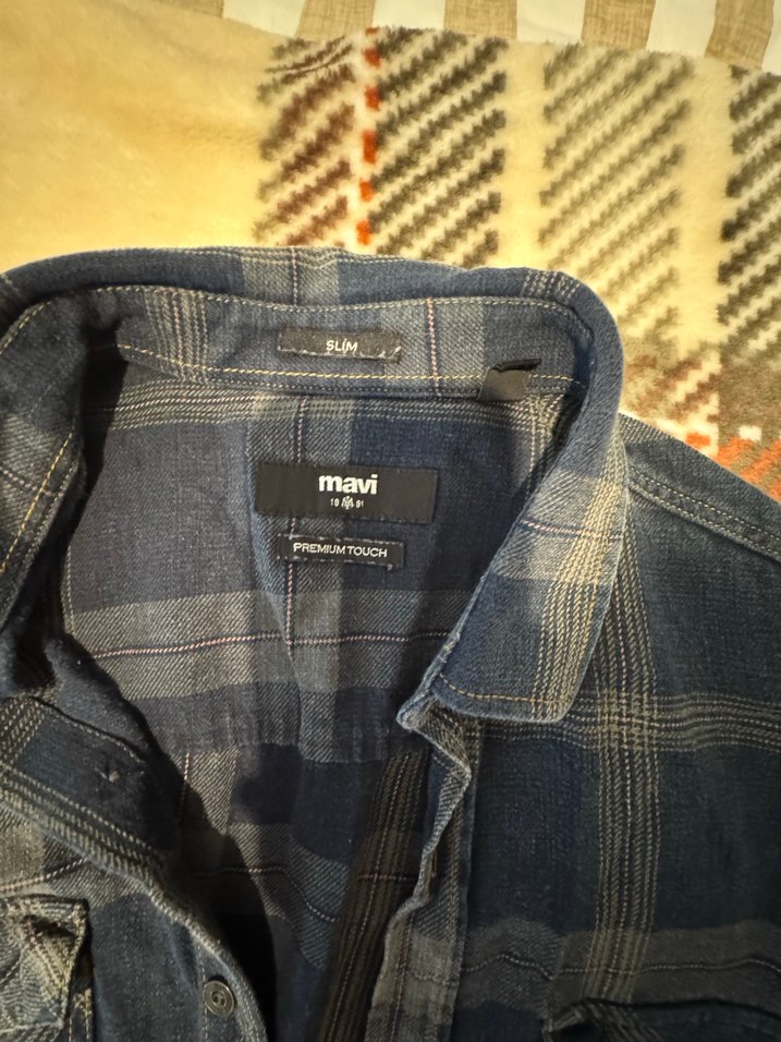 Gri Erkek Denim Gömlek - Görsel 2