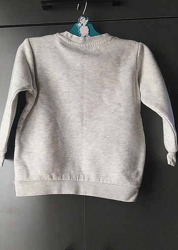 24-36 Ay Beden Gri Erkek Çocuk Sweatshirt Kulak Detaylı
