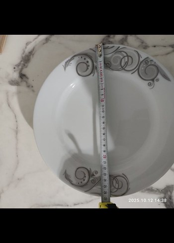 Gri Desenli Beyaz Tabak Seti - Görsel 4