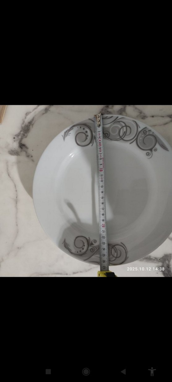 Gri Desenli Beyaz Tabak Seti - Görsel 4