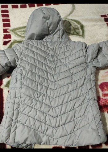 cocuk Gri Kapüşonlu Kış Montu - Görsel 3