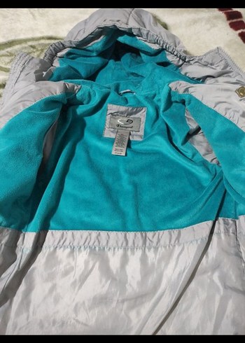 cocuk Gri Kapüşonlu Kış Montu - Görsel 2