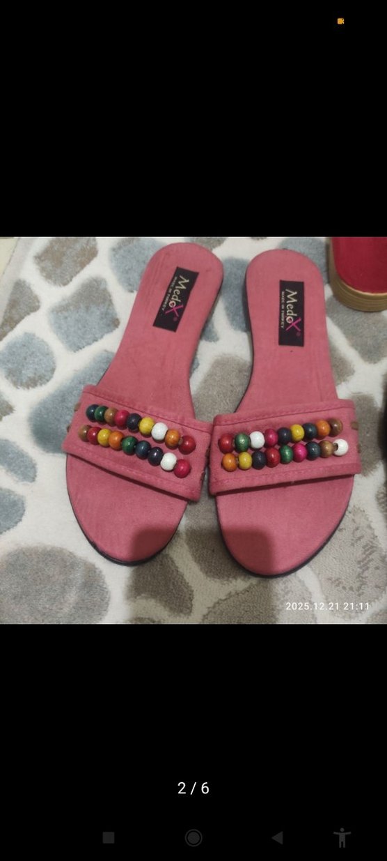 Boncuk Detaylı Renkli Bohem Kadın Terlik - Görsel 2