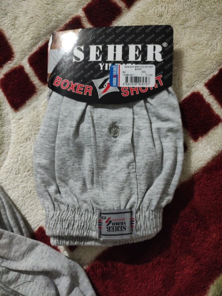 Erkek Gri Baskılı Kısa Boxer - Görsel 2