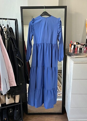 Saks mavisi elbise  - Görsel 4