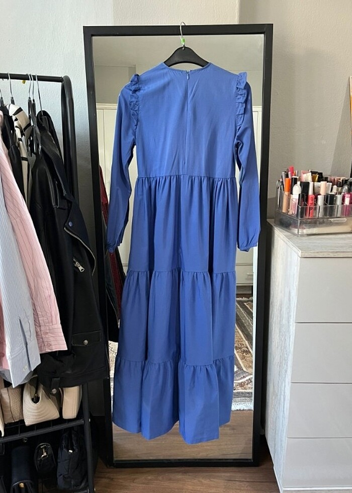 Saks mavisi elbise  - Görsel 4