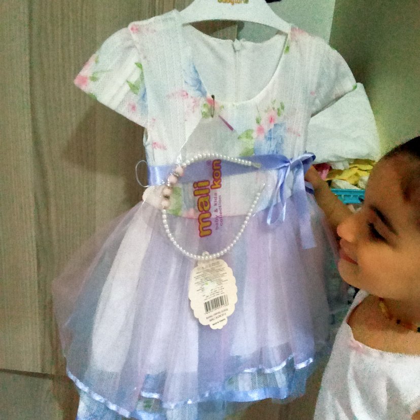 Kız Çocuk Pastel Renk Tül Elbise - Görsel 2