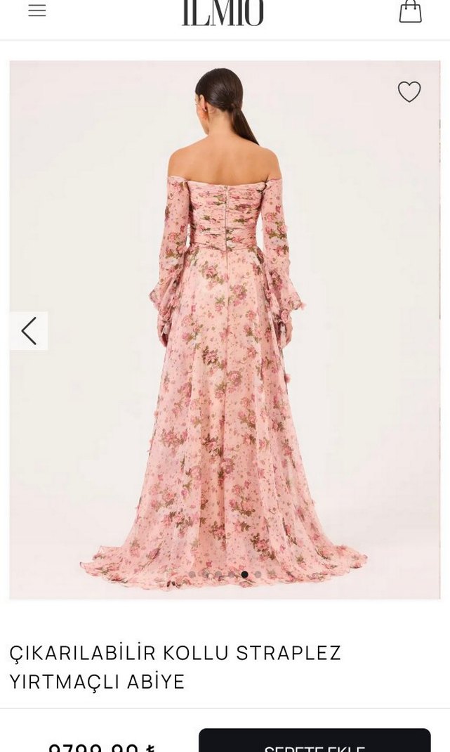 Pembe Çiçekli Bohem Uzun Elbise - Görsel 4