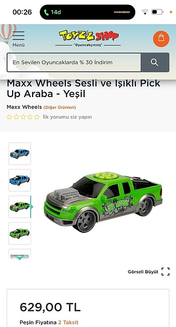  Beden Renk Maxx Wheels Sesli ve Işıklı Araba