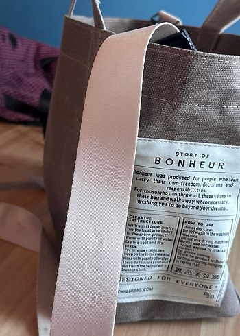 Beden bonheur tote bag canvas çanta