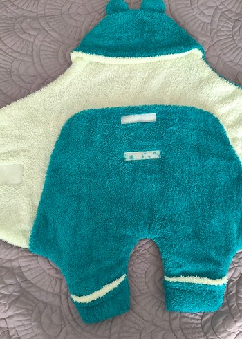 Turkuaz Bebek Polar Battaniye Kulaklı - Görsel 2