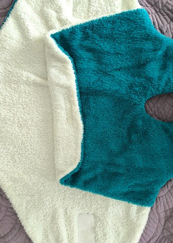 Turkuaz Bebek Polar Battaniye Kulaklı - Görsel 5