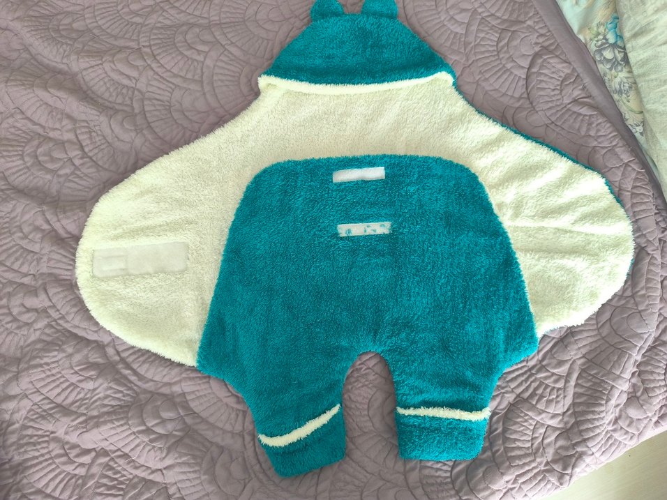 Turkuaz Bebek Polar Battaniye Kulaklı - Görsel 2
